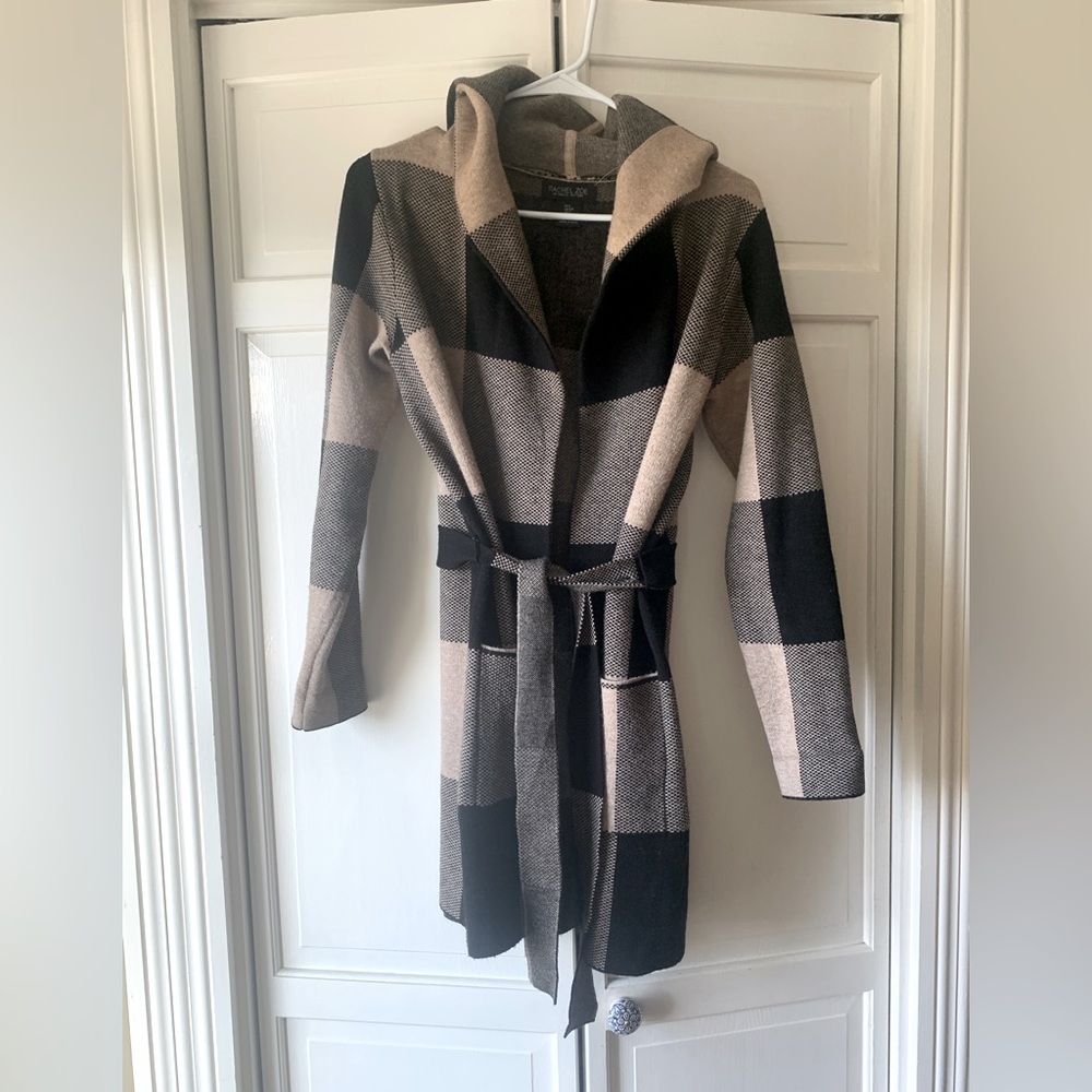 Plaid Cardigan with belt women’s small